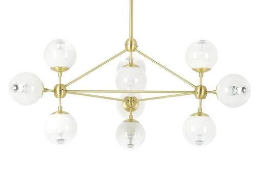 Lampa wisząca PLANETARIO 10 GOLD złota - klosze szronione